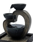 Water Fountain Heart Zen measures L - Integrated LED light