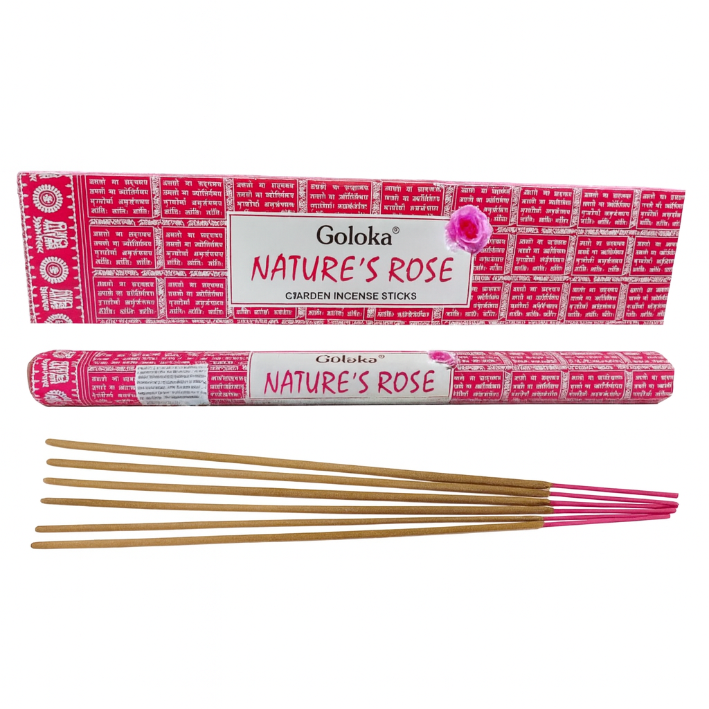 Goloka Nature's Rose Incenso da giardino in bastoncini XXL - Rosa
