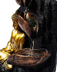 FONTANA D'ACQUA ZEN BUDDHA IN MEDITAZIONE - Luce led integrata