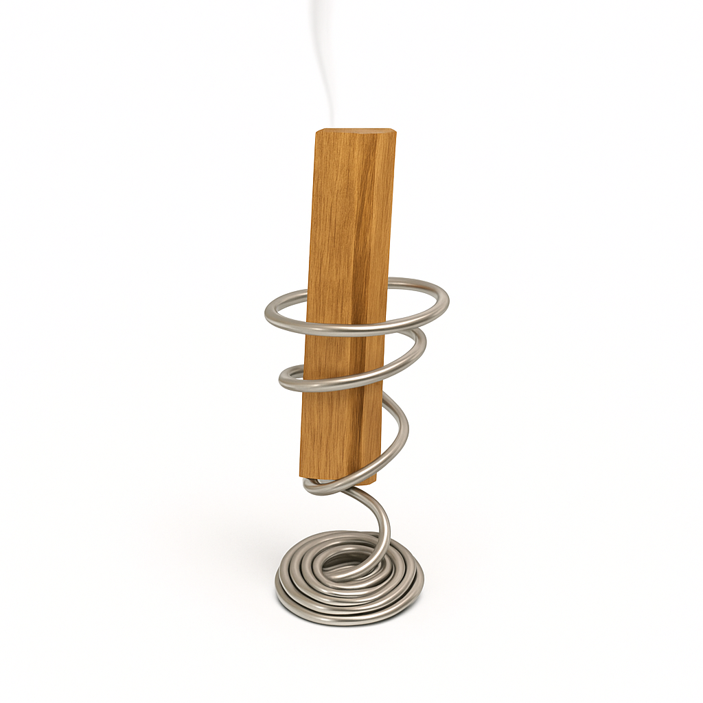 Burning Palo Holy, White Salvia and Smudge in spiral metal - Porta Vercense Made in Peru