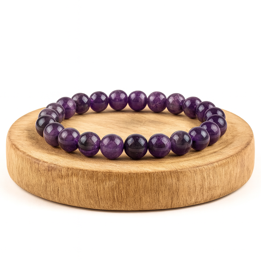 Chlorophilla elastic bracelet in amethyst - calming and anti stress