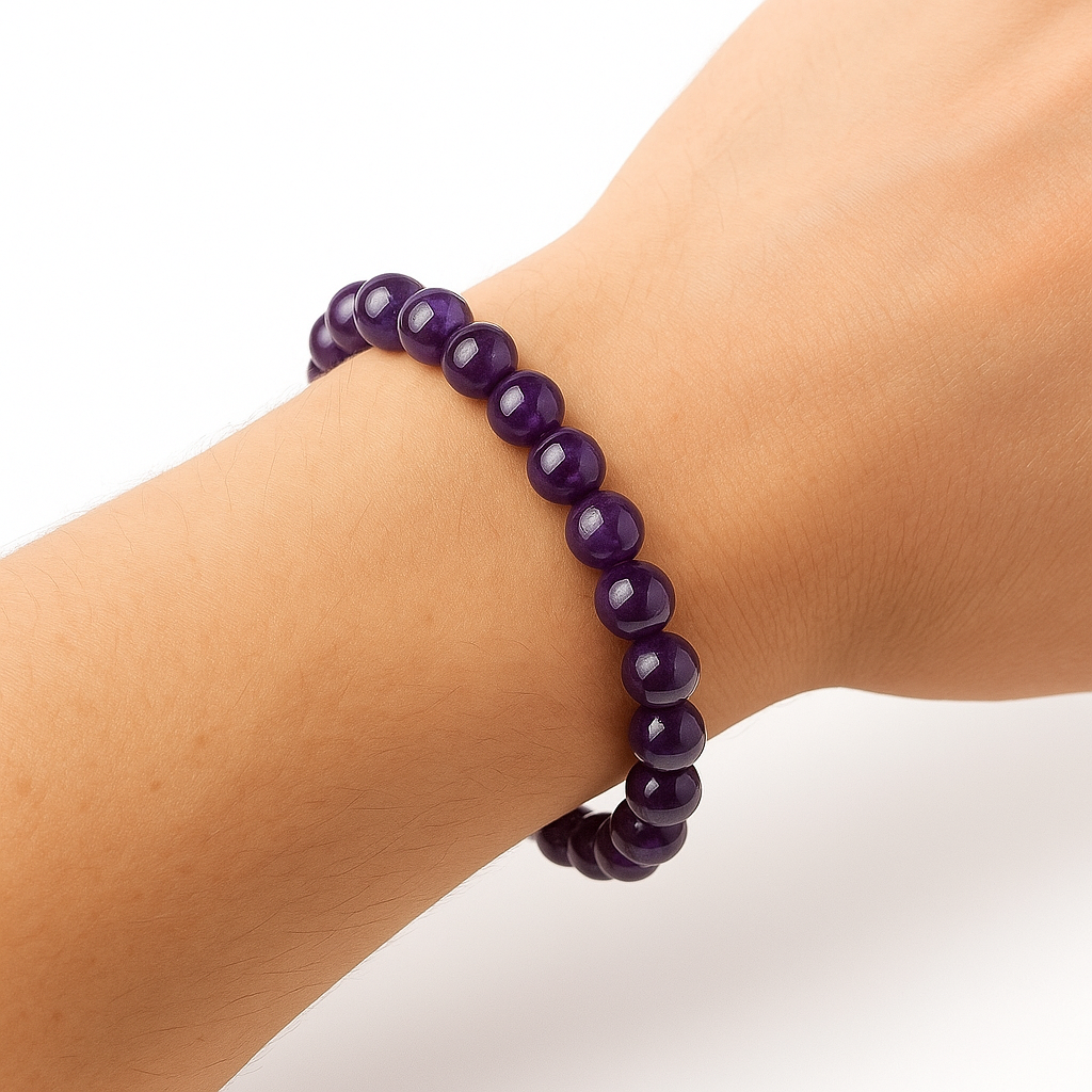 Chlorophilla elastic bracelet in amethyst - calming and anti stress