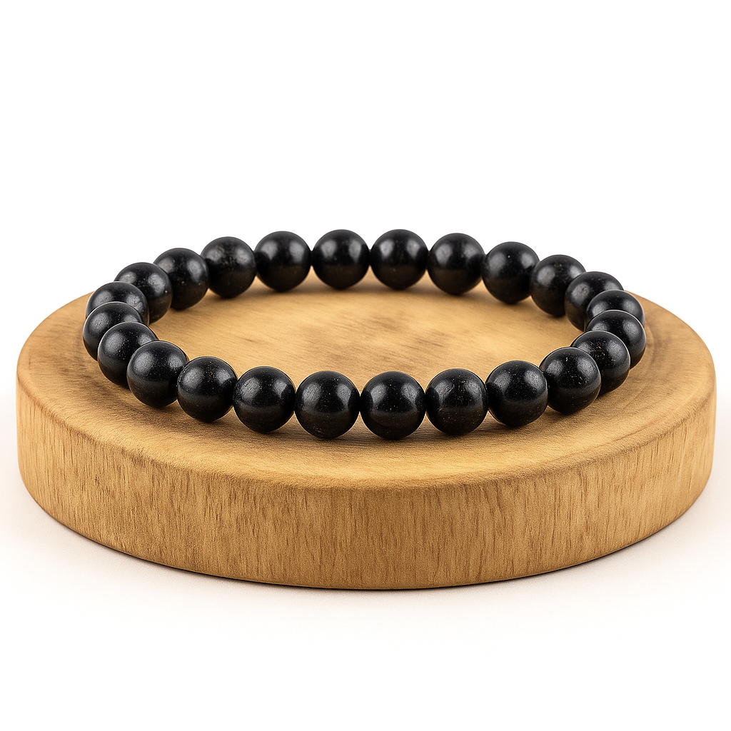 Elastic Black Trying Bracelet - Negative Energy Protection 6mm