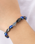 BRACCIALE AMULETO NAZAR CON MANO DI FATIMA - Protezione malocchio