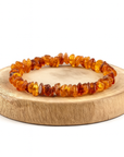 Elastic chips bracelet with amber stone flakes - adult and child