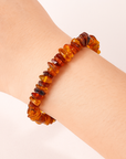 Elastic chips bracelet with amber stone flakes - adult and child
