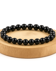 Clorophilla elastic bracelet in black oxidian stone 6mm - Personal protection and growth