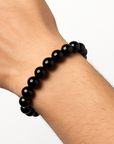 Clorophilla elastic bracelet in black oxidian stone 6mm - Personal protection and growth