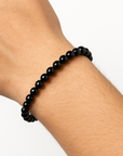 Clorophilla elastic bracelet in black oxidian stone 6mm - Personal protection and growth