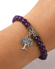 BRACCIALE IN AMETISTA CON ALBERO DELLA VITA - Calma e rilassamento