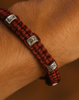 SAMSARA 7 nodi - Bracciale rosso della fortuna in Argento 925 regolabile