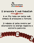 SAMSARA 7 nodi - Bracciale rosso della fortuna in Argento 925 regolabile