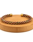 Bracelet woven in copper and brass - bronze/gold