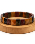 Faceted stone bracelet in tiger eye - strength and courage