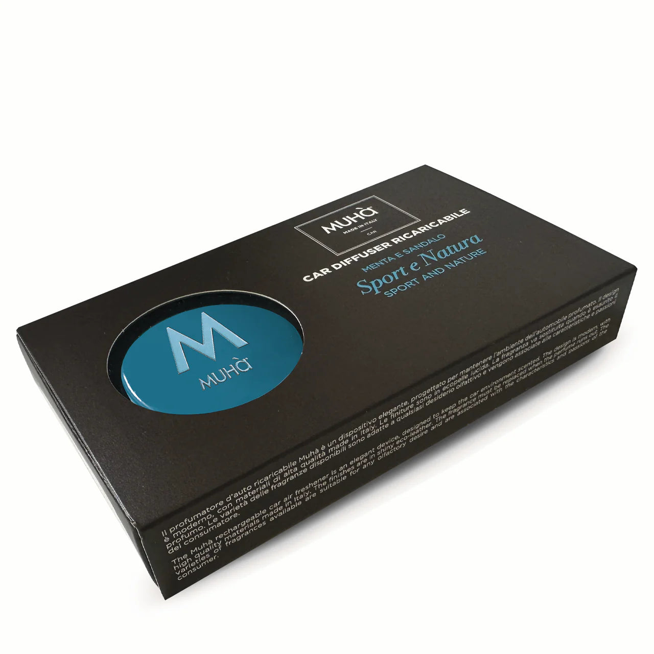 Muhà Car Diffuser Rechargeable Mint and Sandalo - Car perfumer Sport and Nature