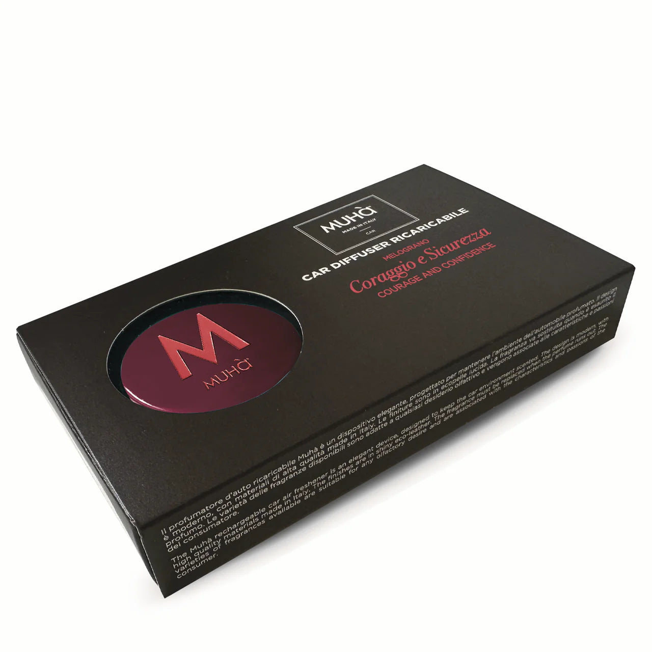 Muhà Car Diffuser rechargeable Melograno - car perfumer courage and safety