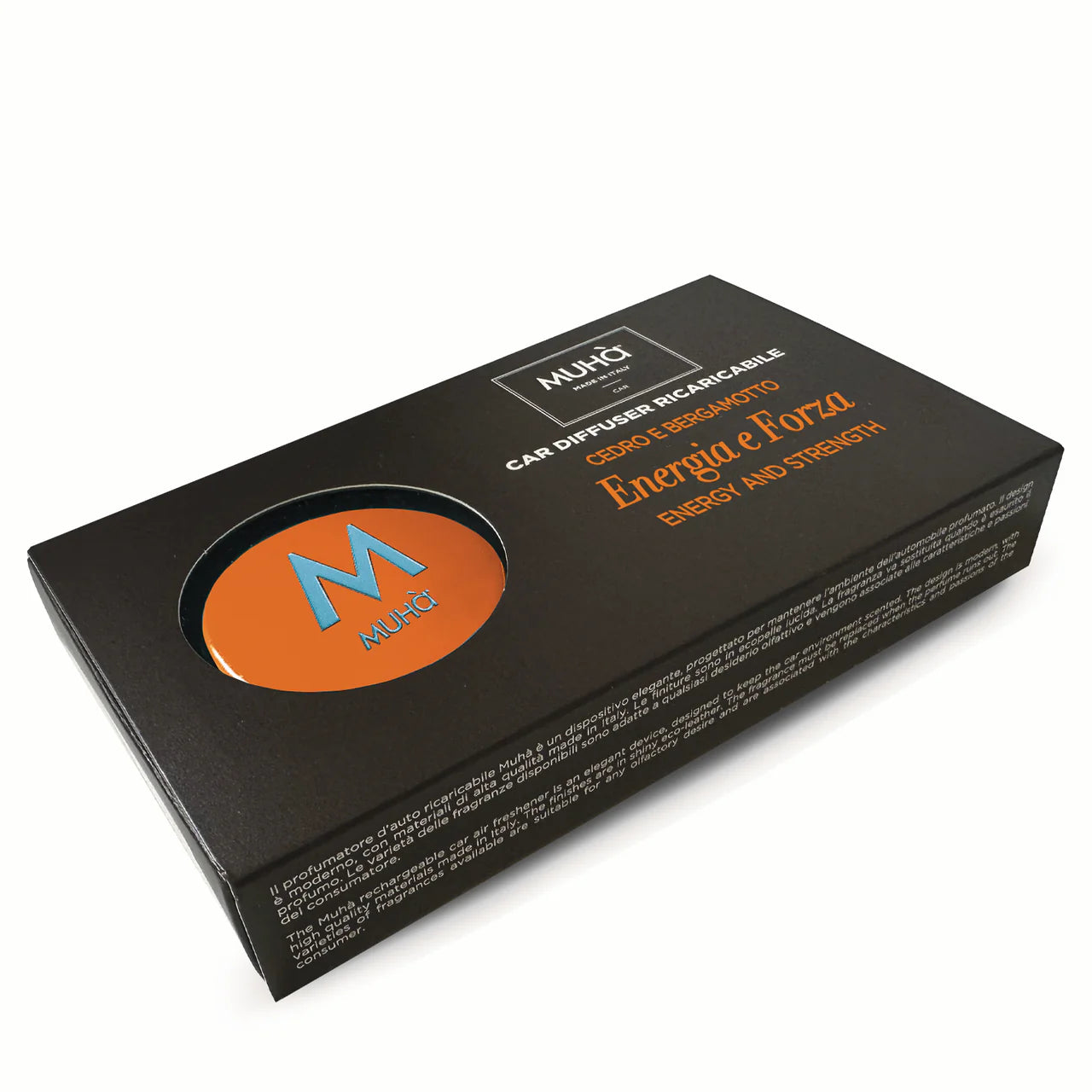 Muhà Car Diffuser Rechargeable Cedar and Bergamot - Auto Performer Energy and Strength