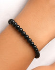Elastic Black Trying Bracelet - Negative Energy Protection 6mm