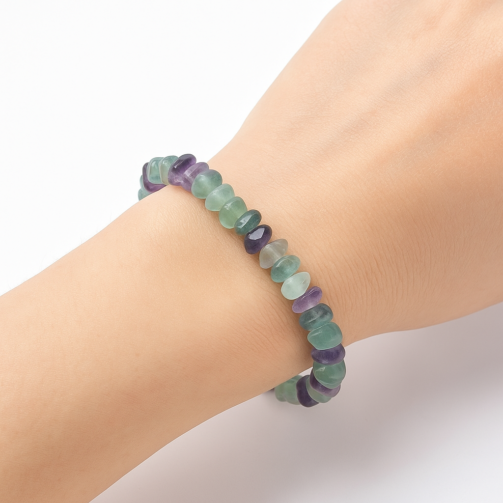 BRACCIALE SCAGLIE IN FLUORITE - Concentrazione e chiarezza mentale