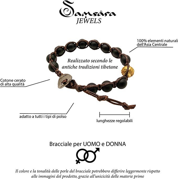 Samsara Tibetan Black Tibetan Bracelet - Shamballa Unisex