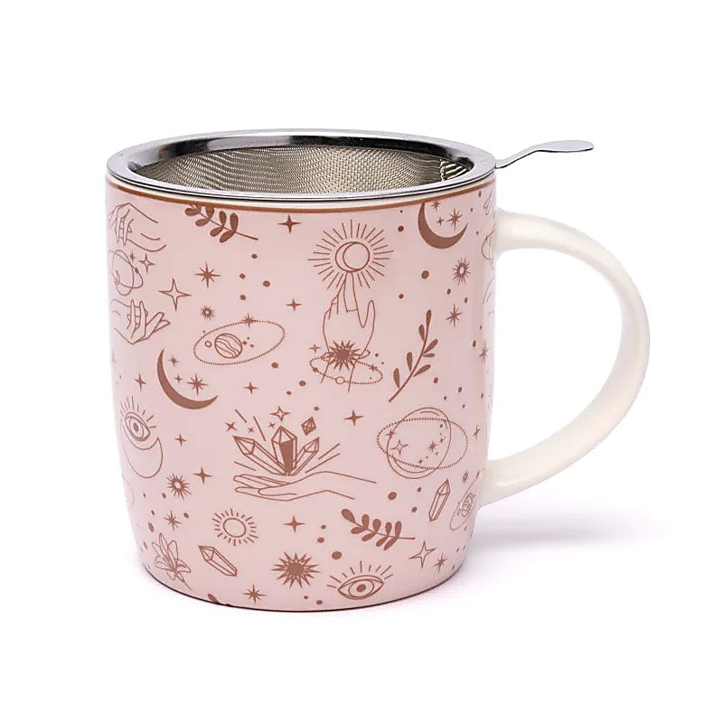 TAZZA CON SIMBOLI MISTICI - Filtro in acciaio inox incluso