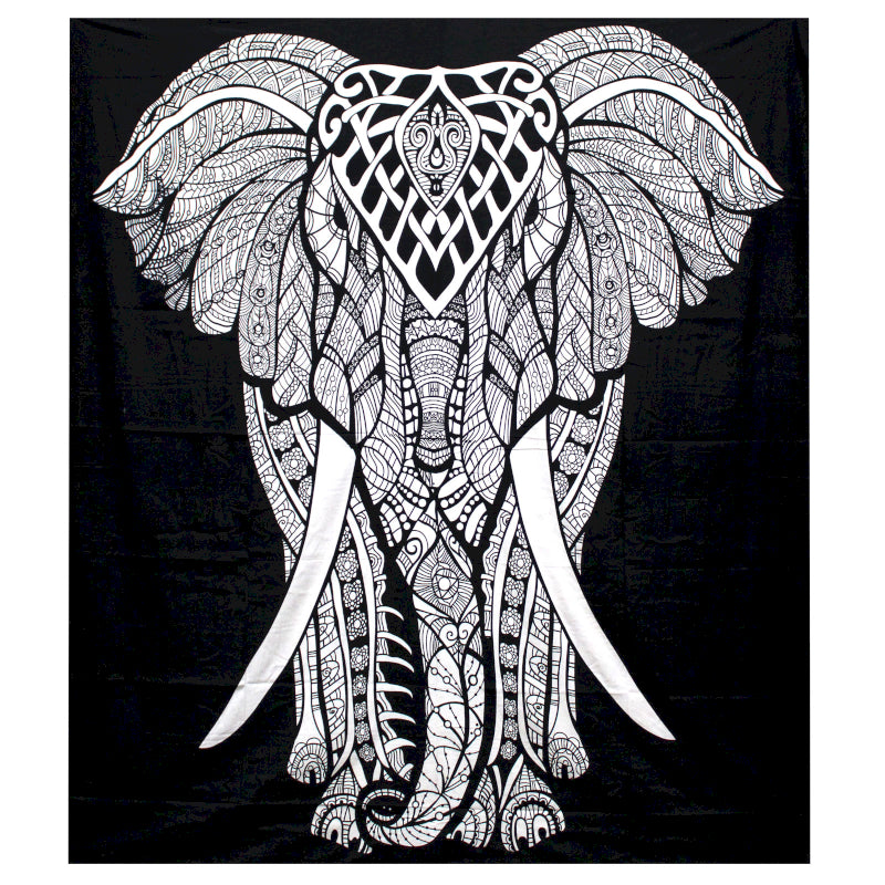 TELO ARAZZO COPRILETTO ELEFANTE ARTIGIANALE - 100% cotone