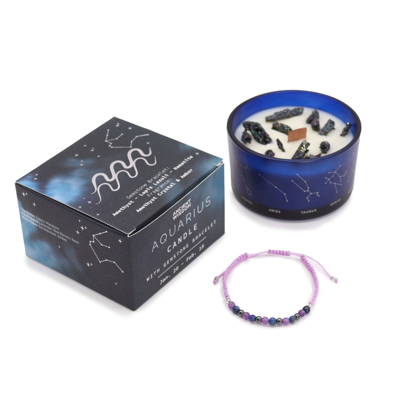 CANDELA ZODIACO CON BRACCIALE - Acquario