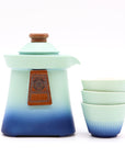 SET TEIERA E TAZZE - Tempio blu cielo