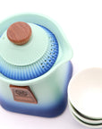 SET TEIERA E TAZZE - Tempio blu cielo