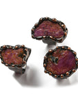 Ring with natural ruby - adjustable