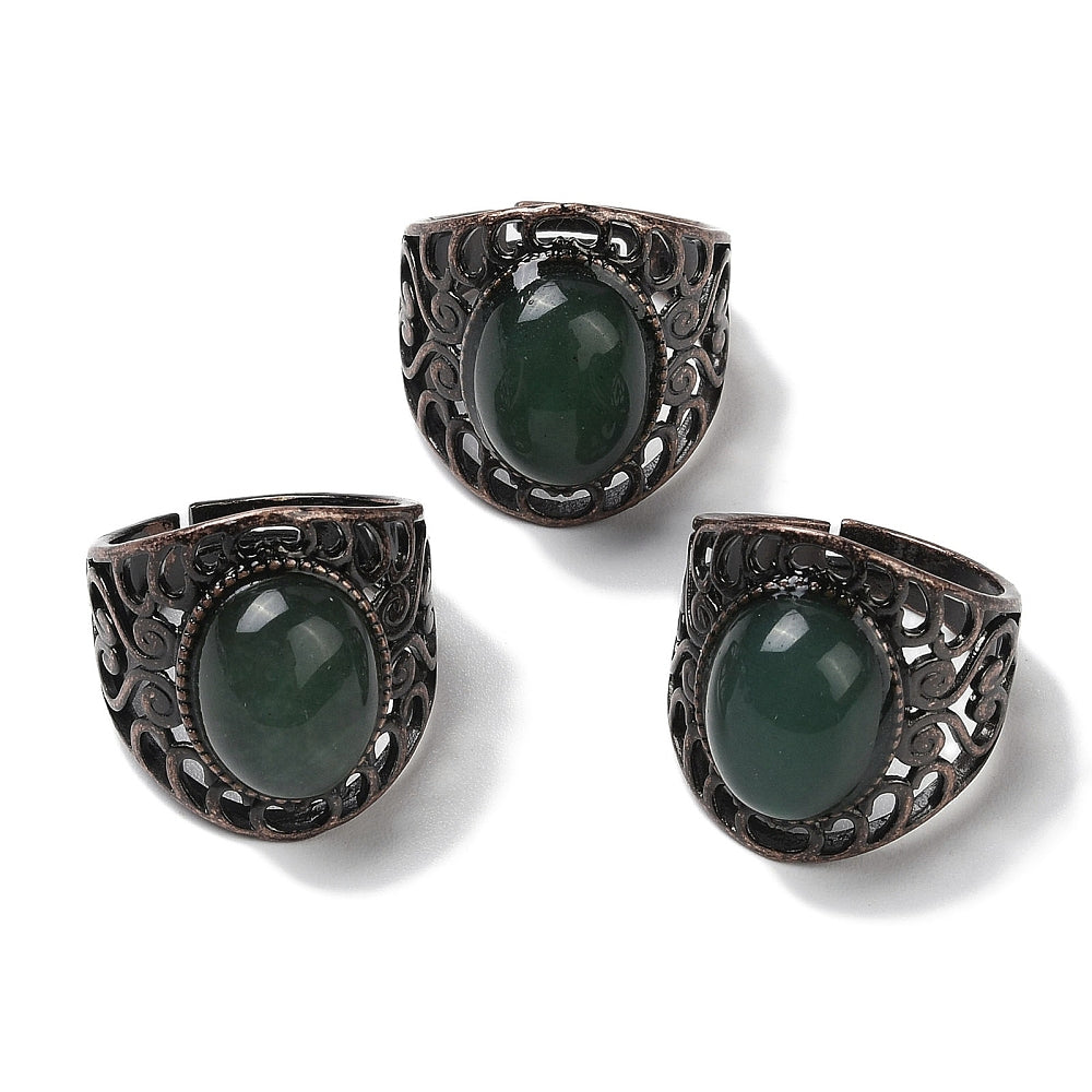 Ring with green adventurine - adjustable