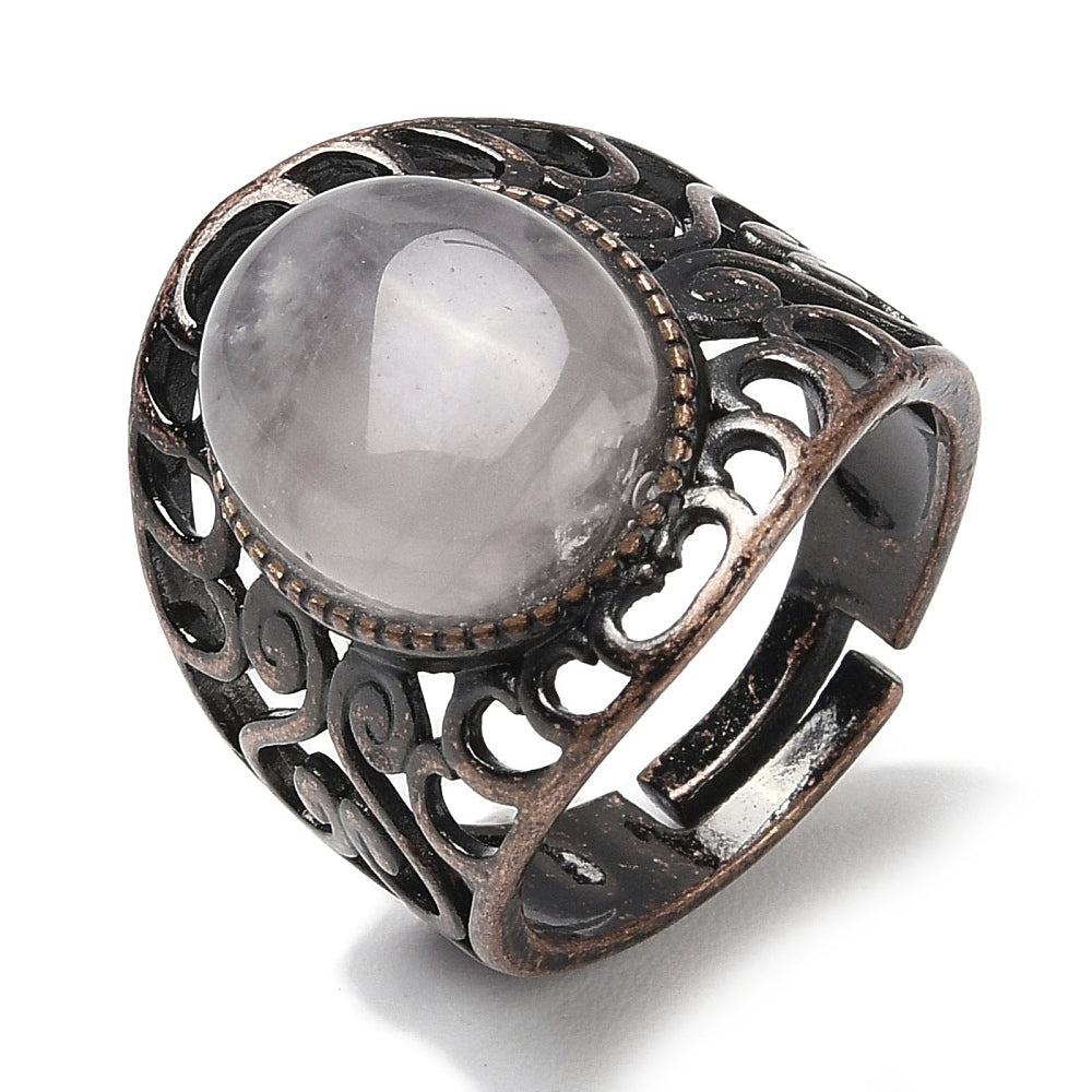Anello con Cristallo di rocca - Regolabile