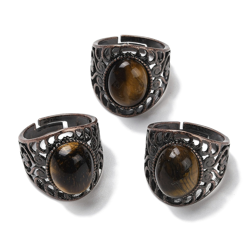 Ring with tiger eye - adjustable