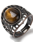 Ring with tiger eye - adjustable