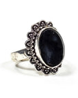 ANELLO FIORE IN TORMALINA NERA - Protezione dalle energie negative