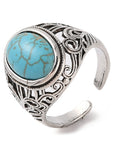 Ring with synthetic turquoise - adjustable