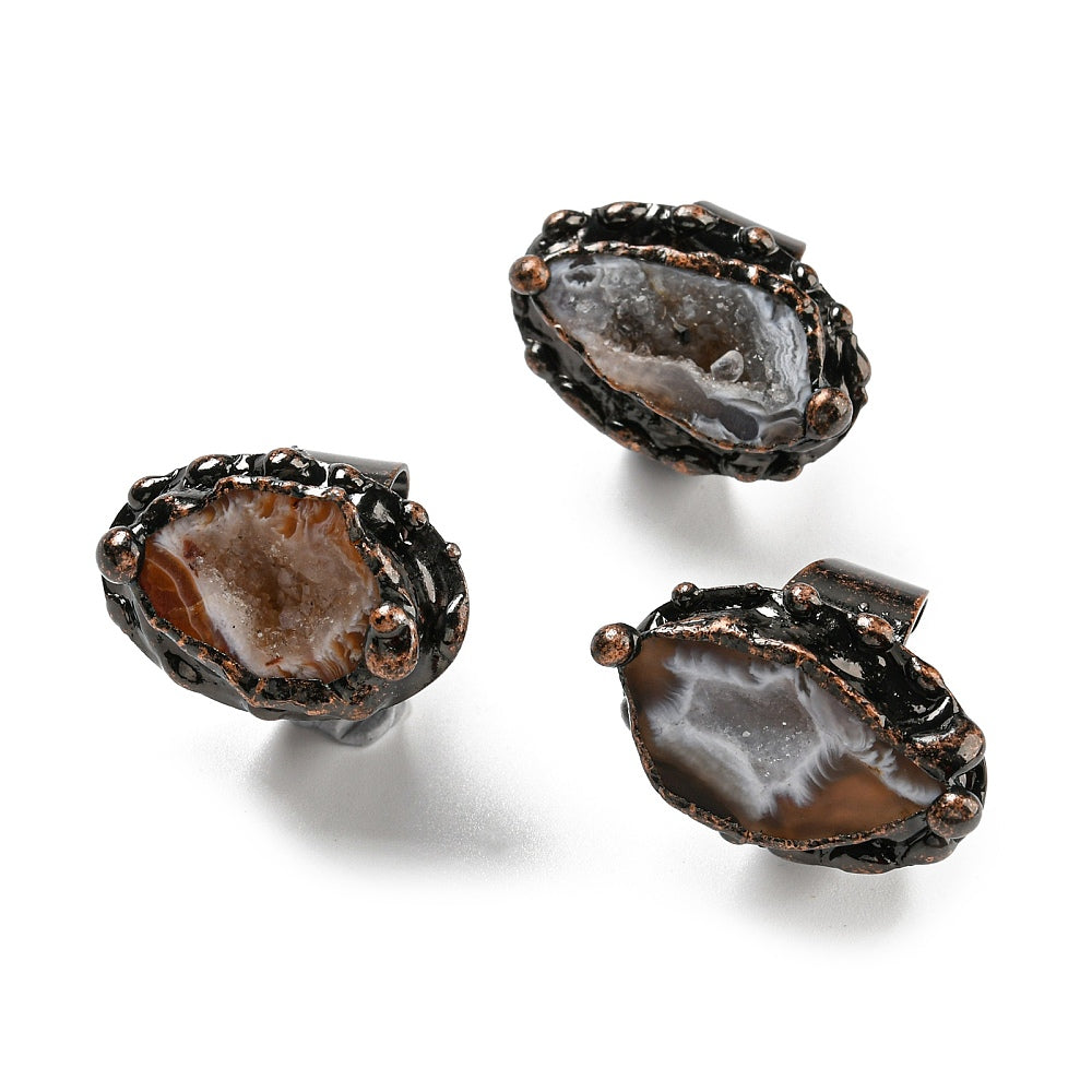 Anello con drusa di Agata - Regolabile