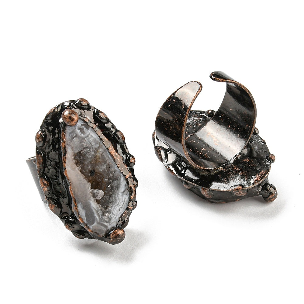 Anello con drusa di Agata - Regolabile