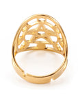 Lunar phase ring pentagram stainless steel - adjustable