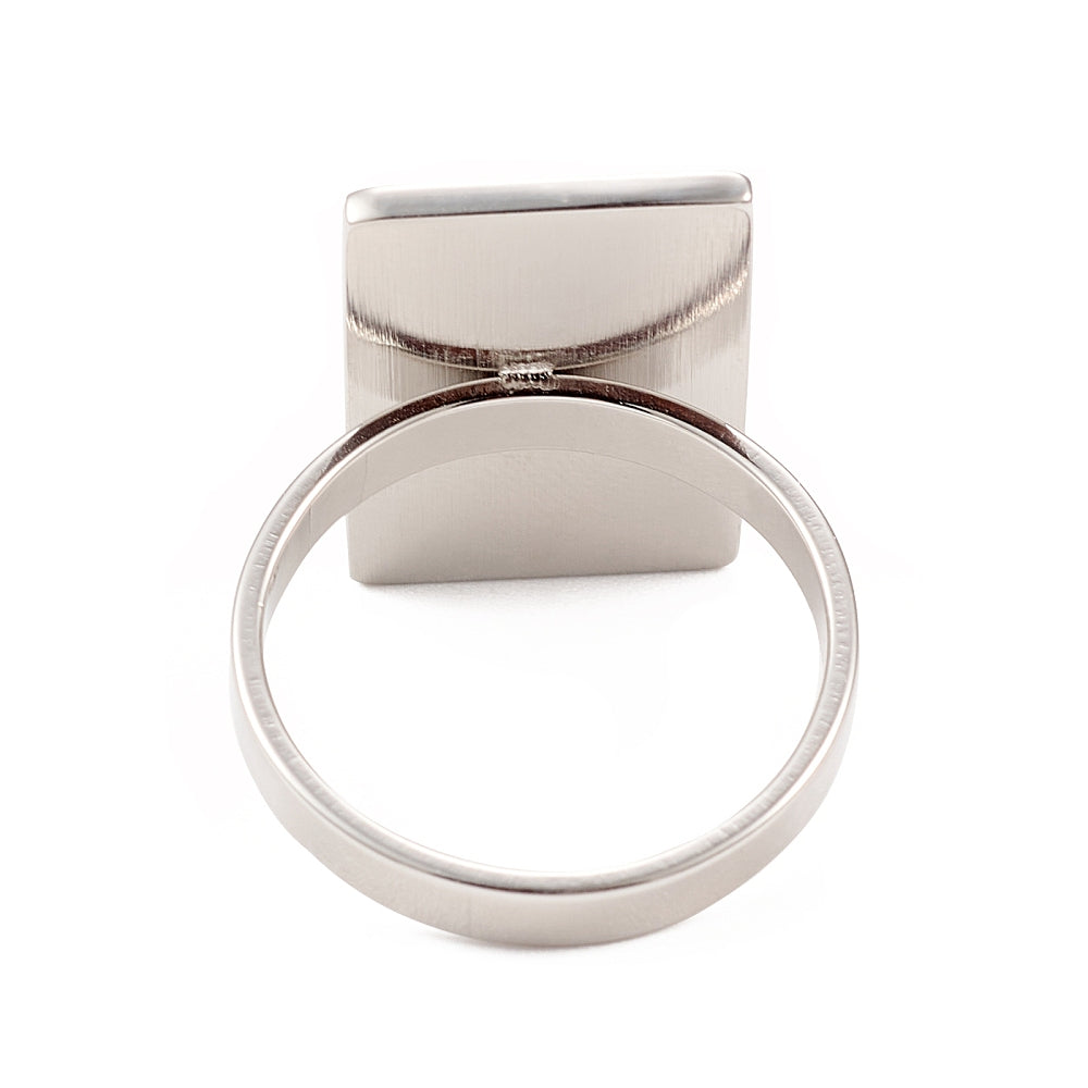 Tarot paper ring emperor IV in stainless steel - power, stability and authority