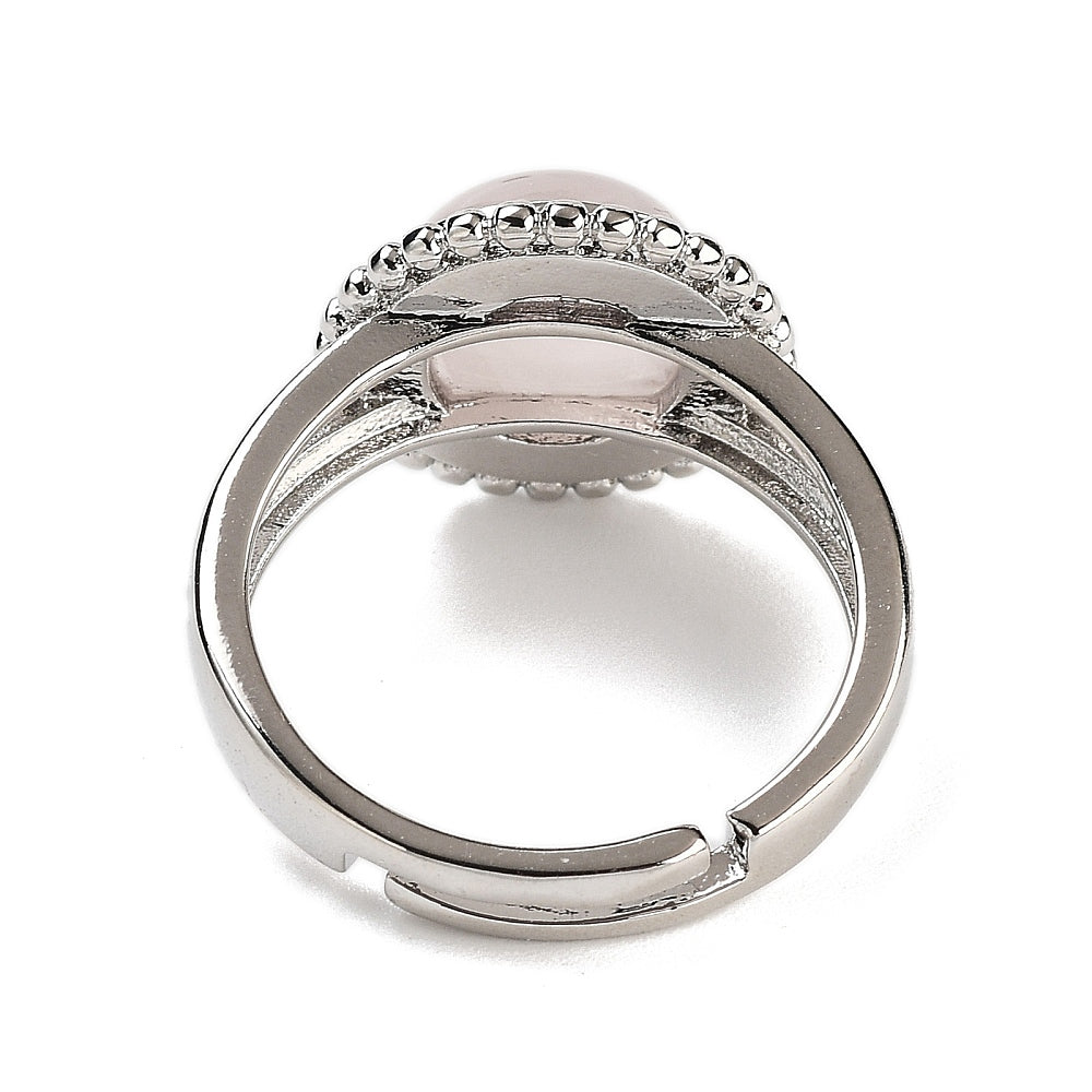 Ring with pink quartz - adjustable