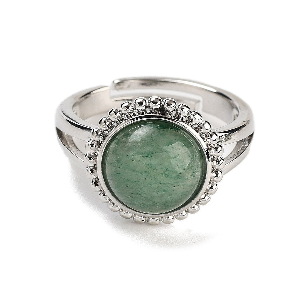 Ring with green adventurine - adjustable