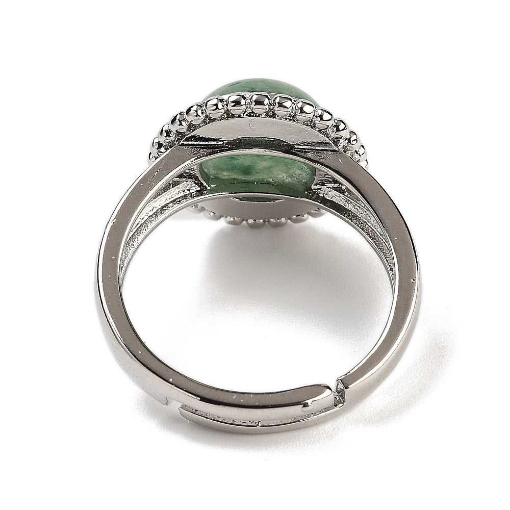 Ring with green adventurine - adjustable
