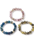 Set 3 rings in Natural Agata stone Elastic
