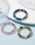 Set 3 rings in Natural Agata stone Elastic