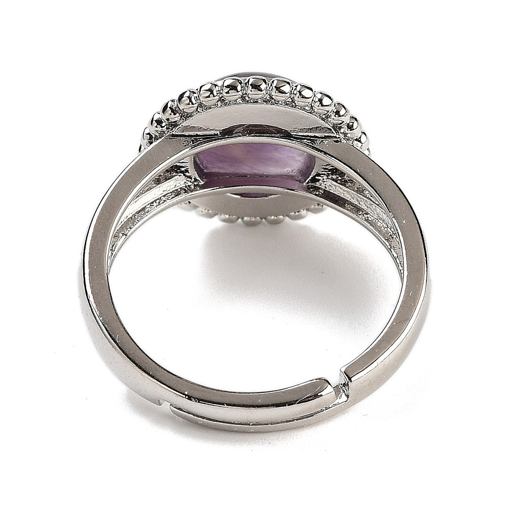 Ring with amethyst - adjustable