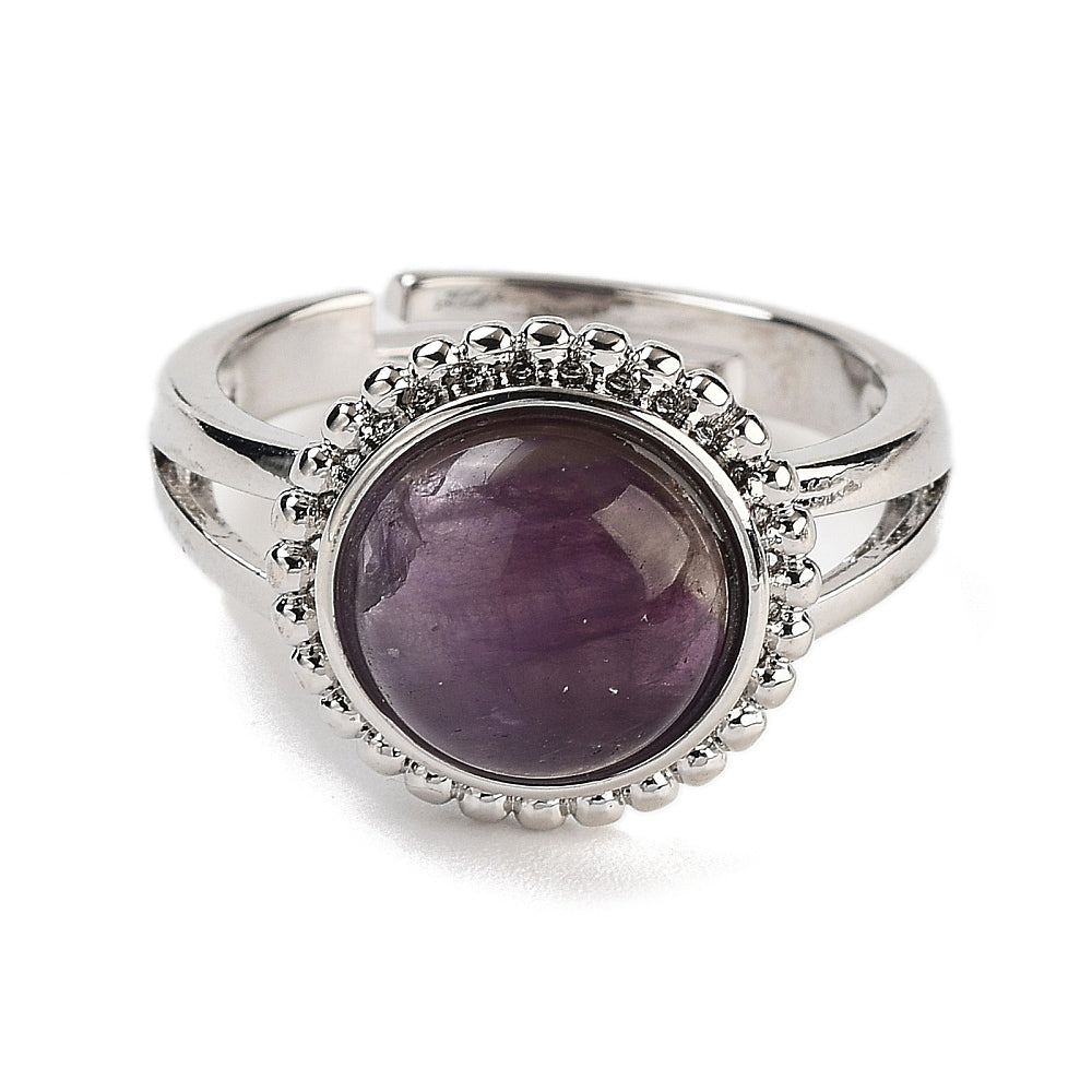 Ring with amethyst - adjustable