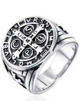 San Benedetto cross ring in 304 free nickel stainless steel - different silver color sizes