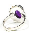 ANELLO FIORE CON AMETISTA IN OTTONE - Calma e rilassamento
