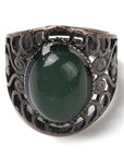 ANELLO CON AVVENTURINA VERDE IN OTTONE - Prosperità e ottimismo